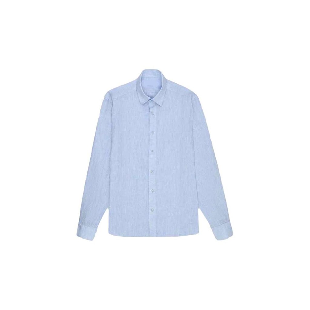 Camisa Linho Manga Longa Azul Tam. GG