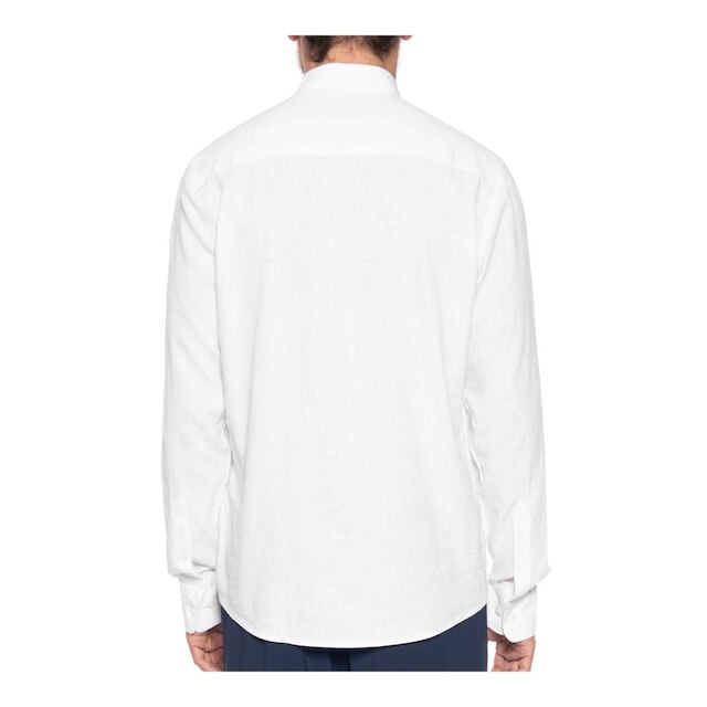 Camisa Linho Manga Longa Branco Tam. GG