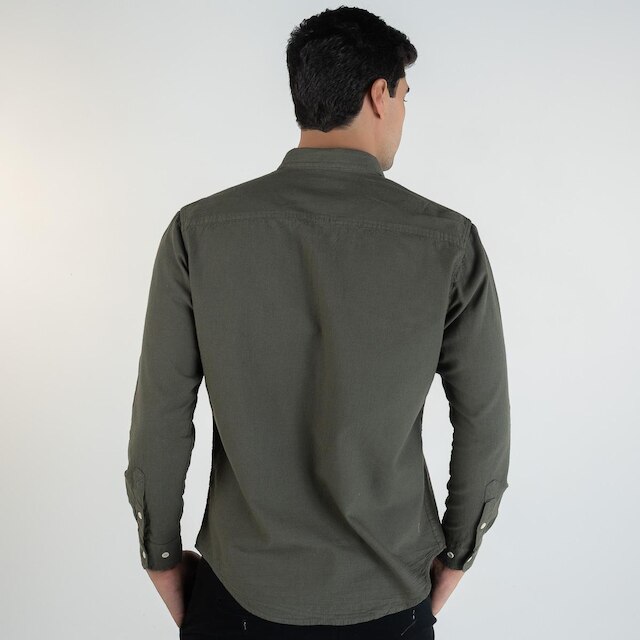 Camisa Linho Pienza Versatiold Verde Musgo