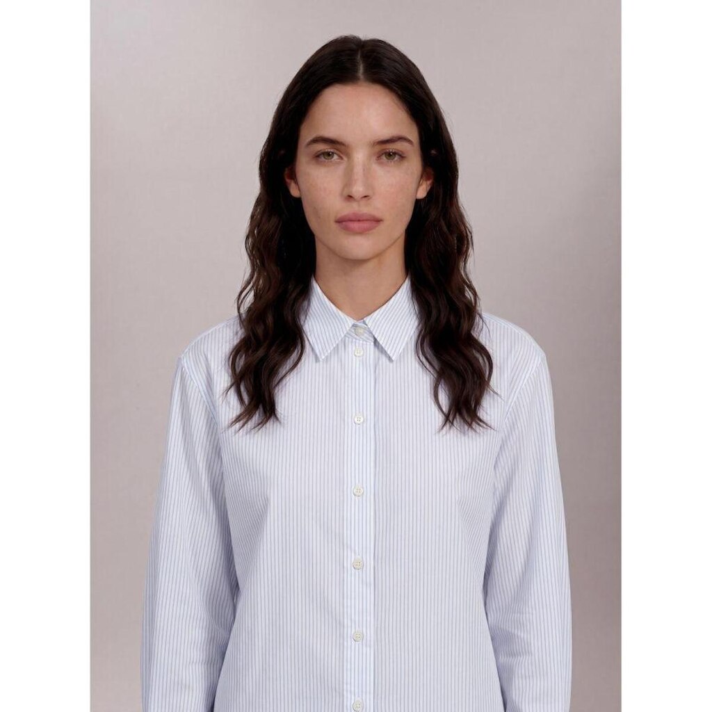 Camisa Listrada Fio Tinto - Azul Claro