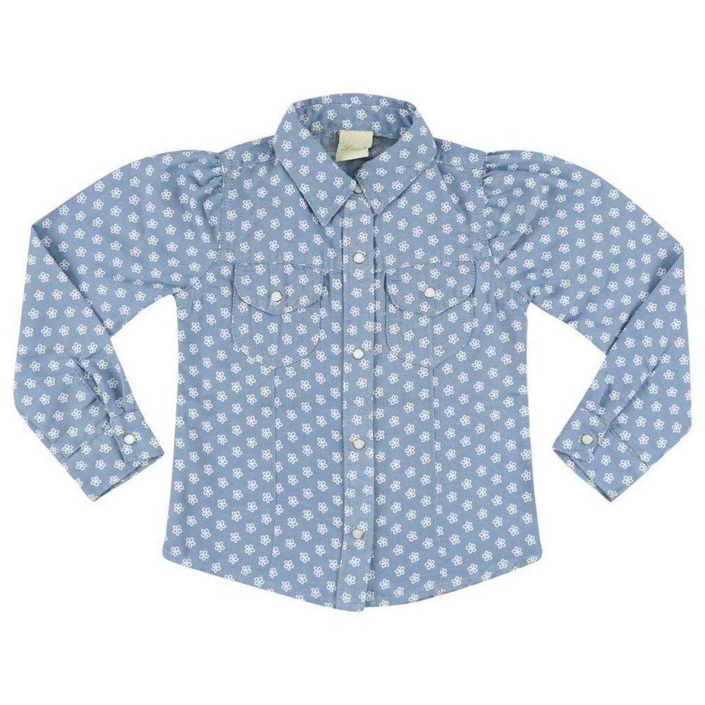 Camisa Look Jeans Estampada Azul - 05 - AZUL