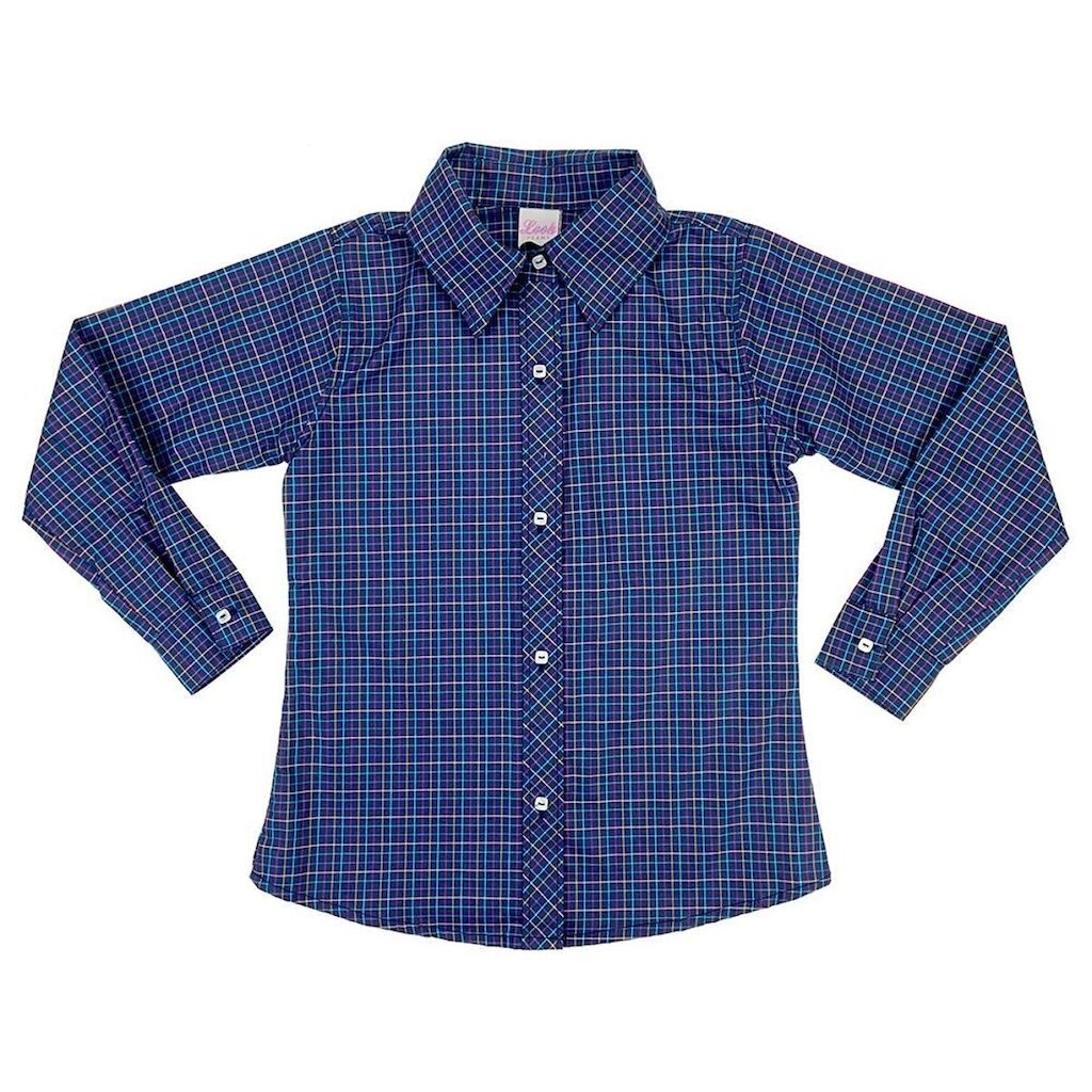 Camisa Look Jeans Xadrez Azul-Marinho - 6 - MARINHO