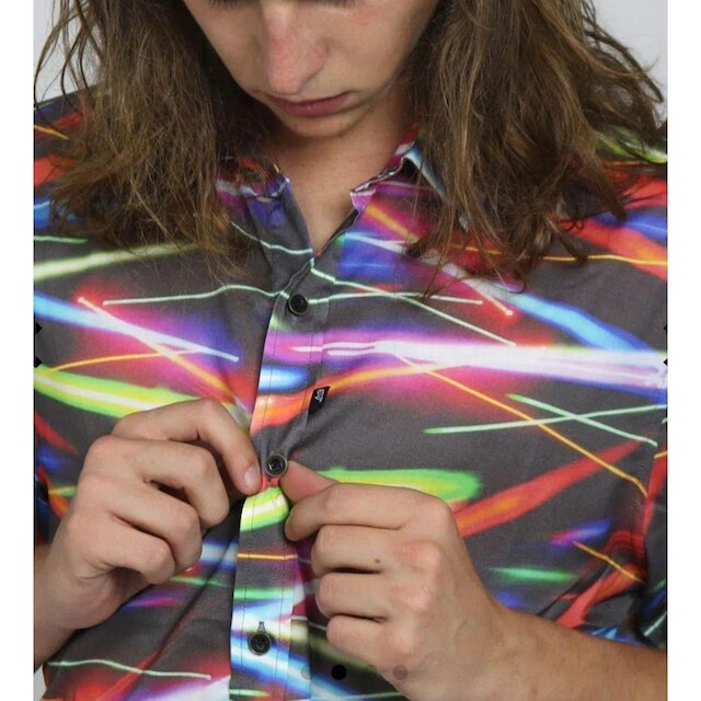 Camisa Lost Manga Curta Lights And Lasers Masculina