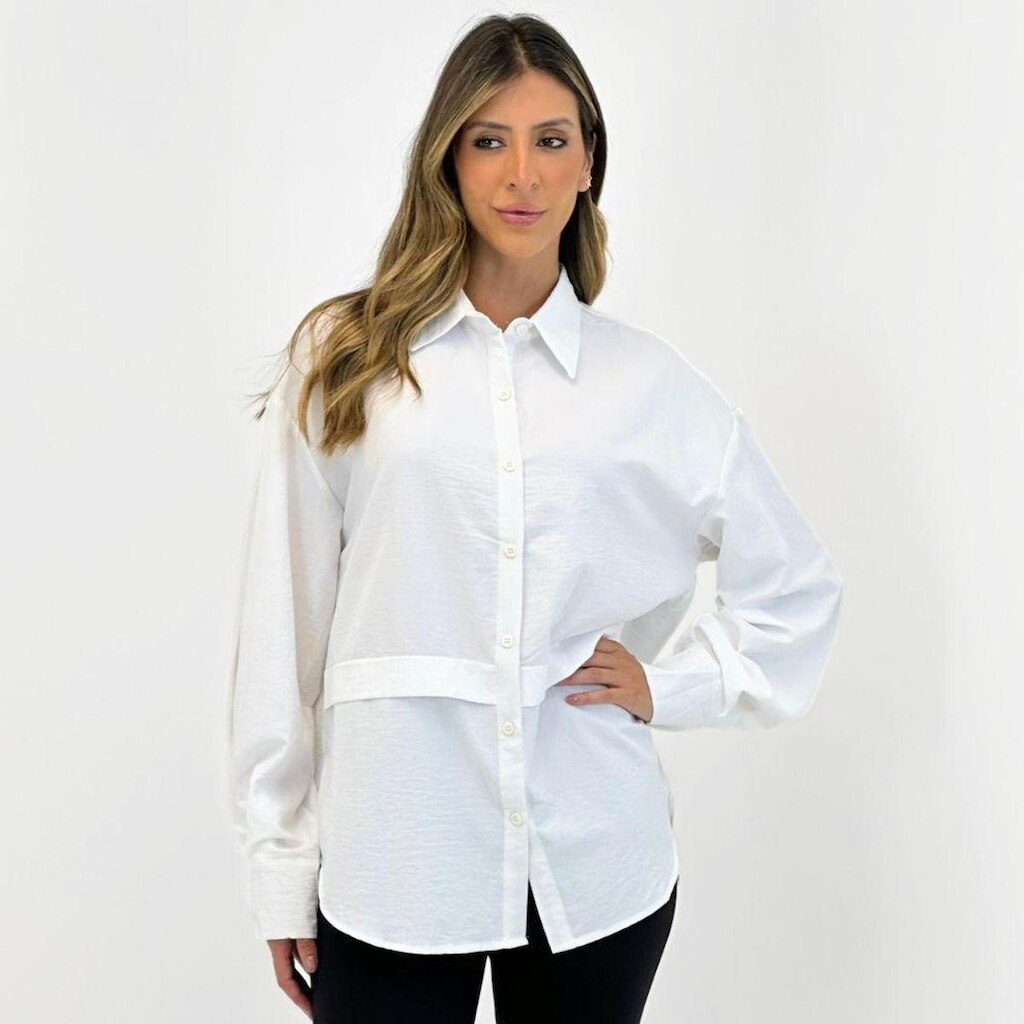 Camisa Mamô Oversized Manga Longa Feminina