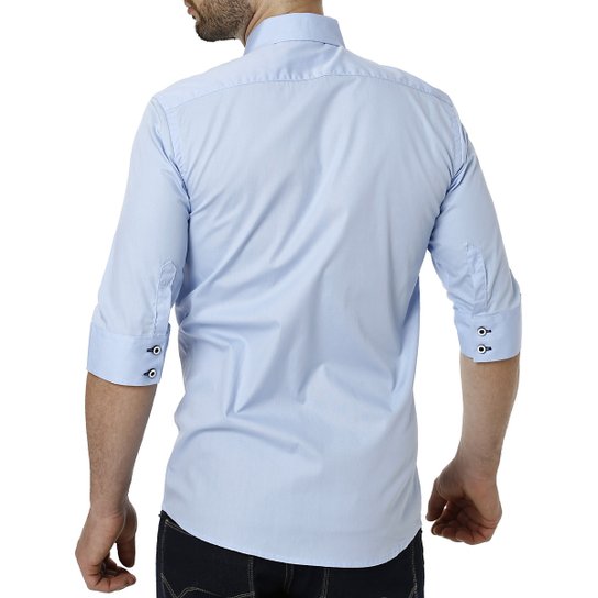 Camisa Manga 3/4 Masculina - Azul | Zattini