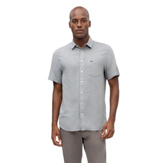 Camisa Manga Curta Hangar 33 Comfort Com Bolso Cinza Tam. P