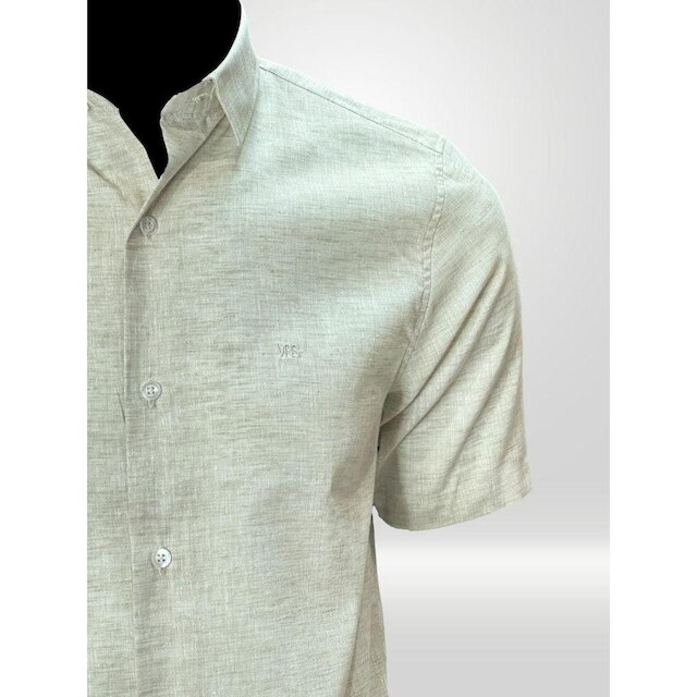 Camisa Manga Curta Masculina Linho Verde Limão