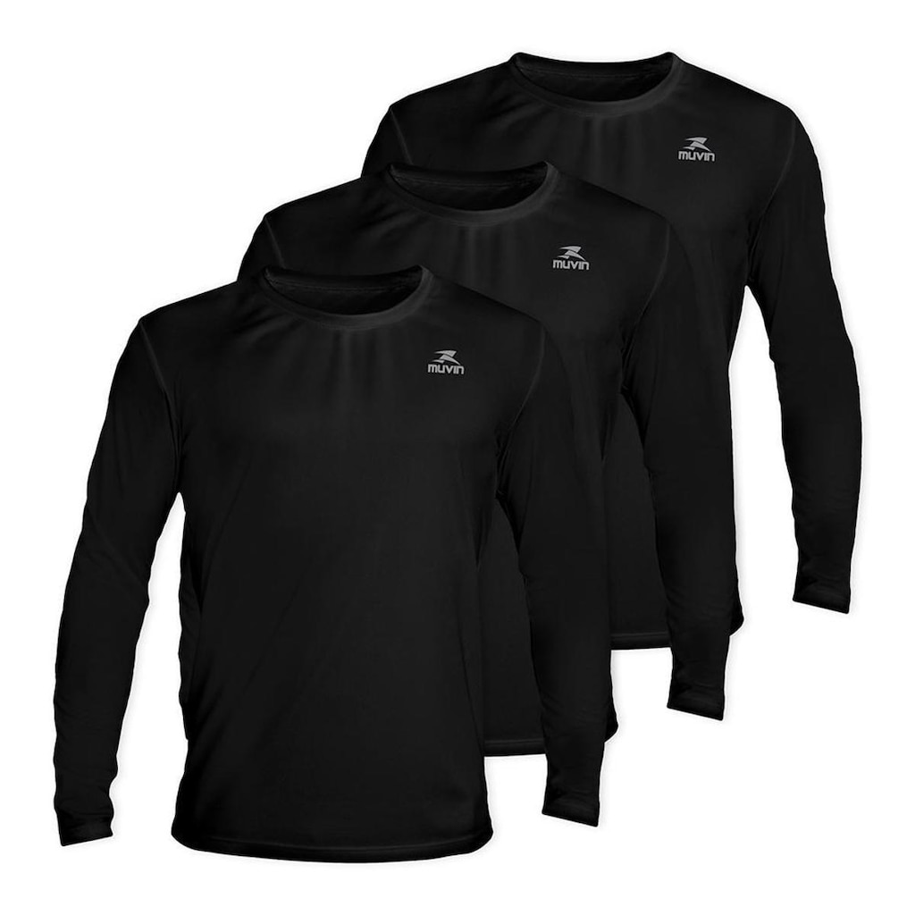 Camisa Manga Longa Dry Basic LS FPS50 - Masculino - Kit com 3