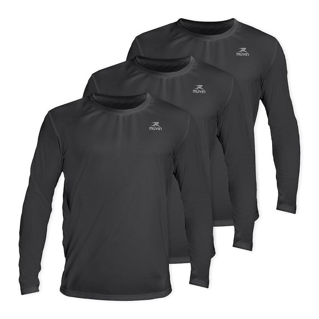 Camisa Manga Longa Dry Basic LS FPS50 - Masculino - Kit com 3