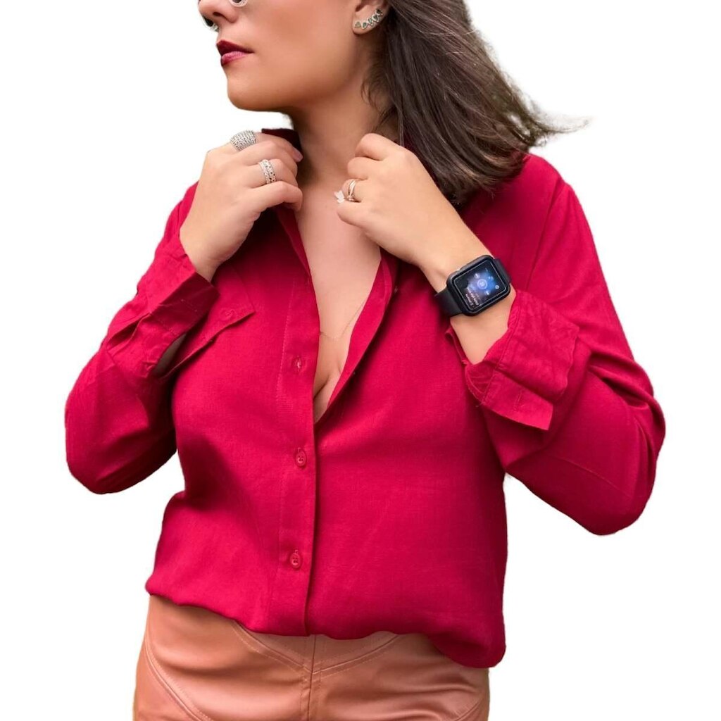 Camisa manga longa em viscose