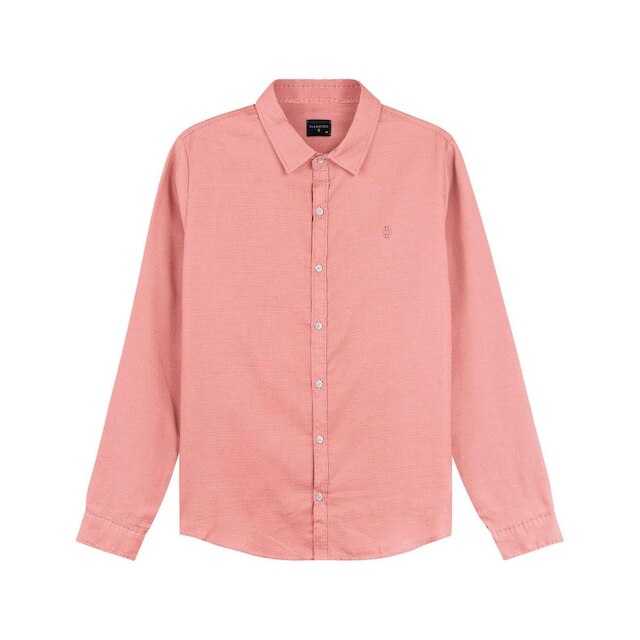 Camisa Manga Longa Fio Tinto Diametro Rosa