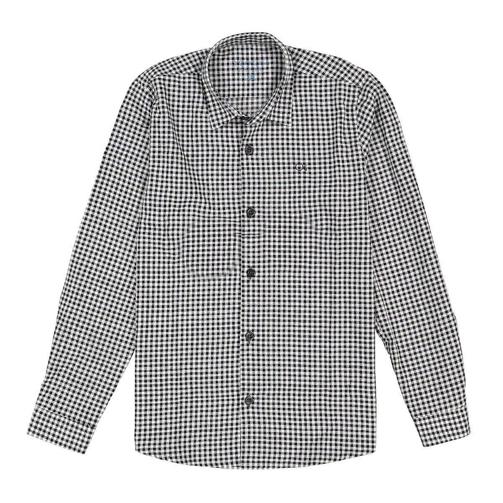 Camisa Manga Longa Infantil Menino Xadrez Preto Ogochi
