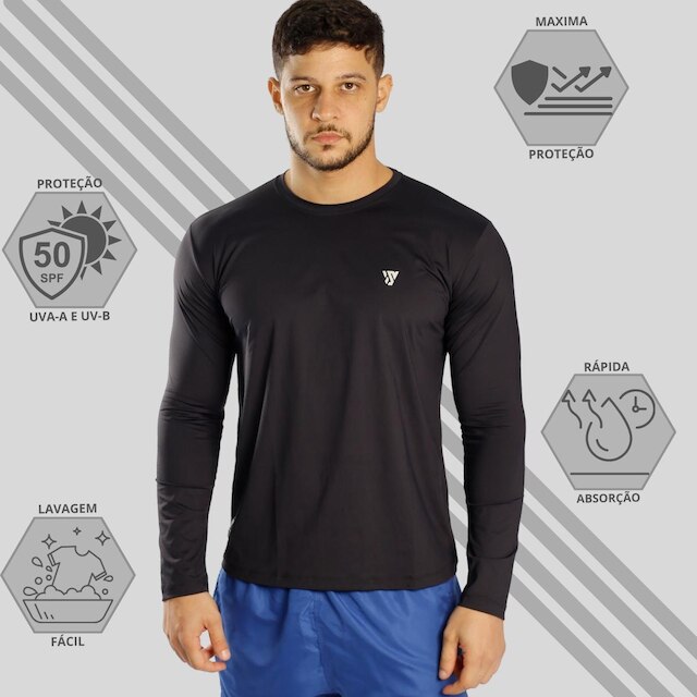Camisa Manga Longa Masculina Proteção Solar +50 Segunda Pele