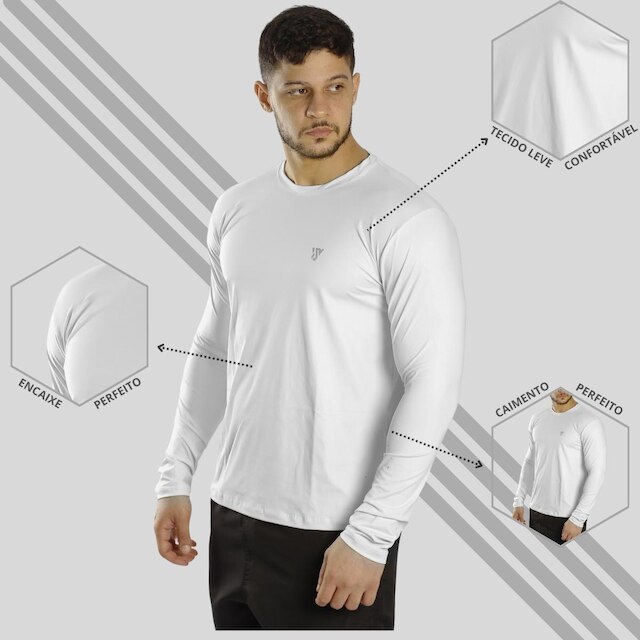 Camisa Manga Longa Masculina Proteção Solar +50 Segunda Pele