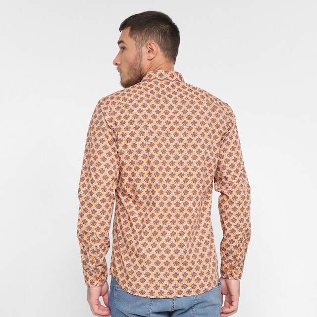 Camisa Manga Longa Pacific Blue Estampada Masculina