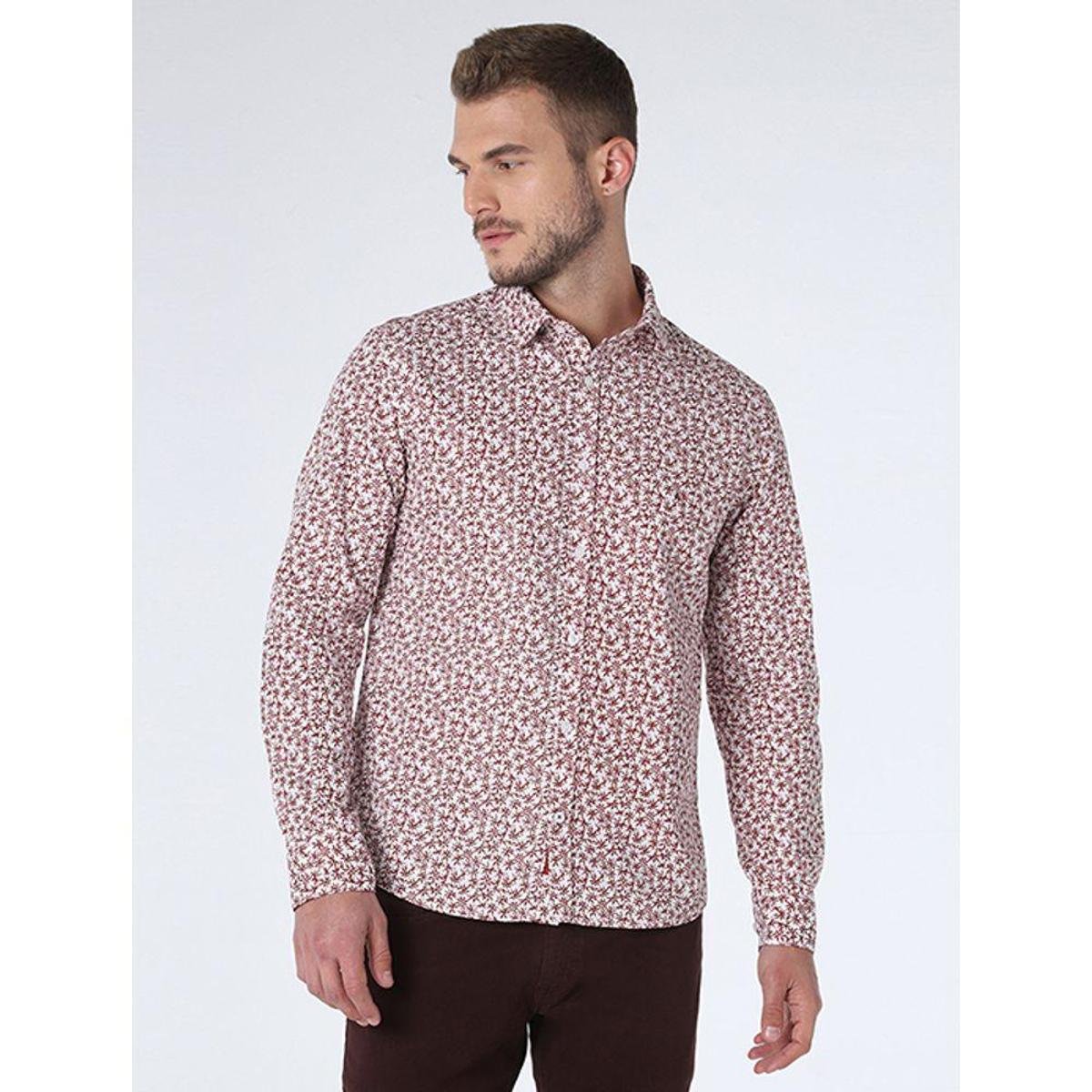 Camisa Manga Longa Slim Casual Aramis - Vinho Menor preço em Camisa Manga Longa Slim Casual Aramis - Vinho