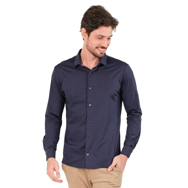 Camisa Masc. Slim Fit Elastic Tech Comfort Sibra ML4422S