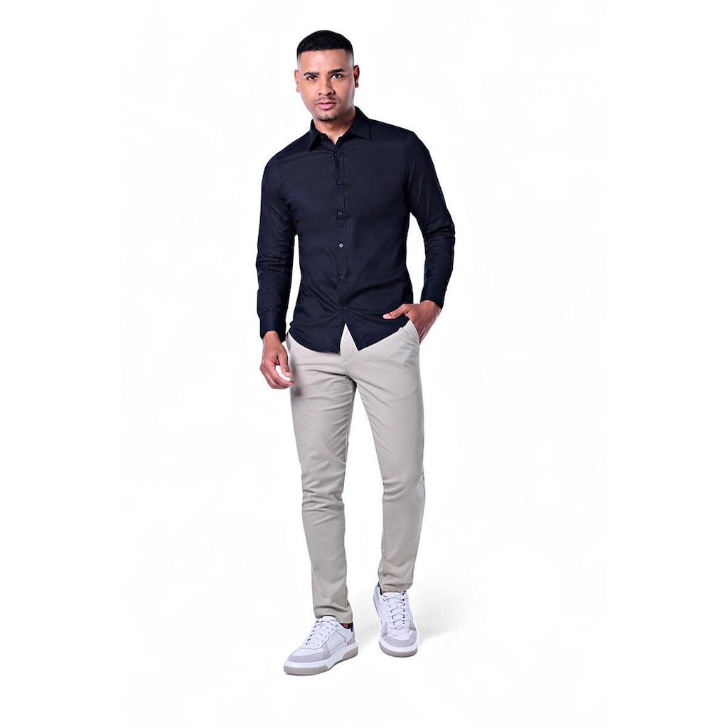 Camisa Masculina Algodão Com Listras