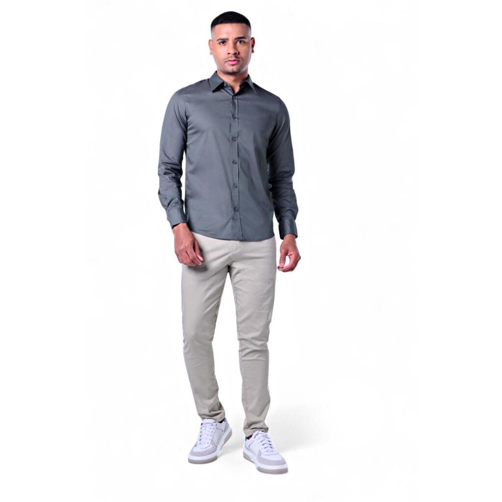 Camisa Masculina Algodão Com Listras