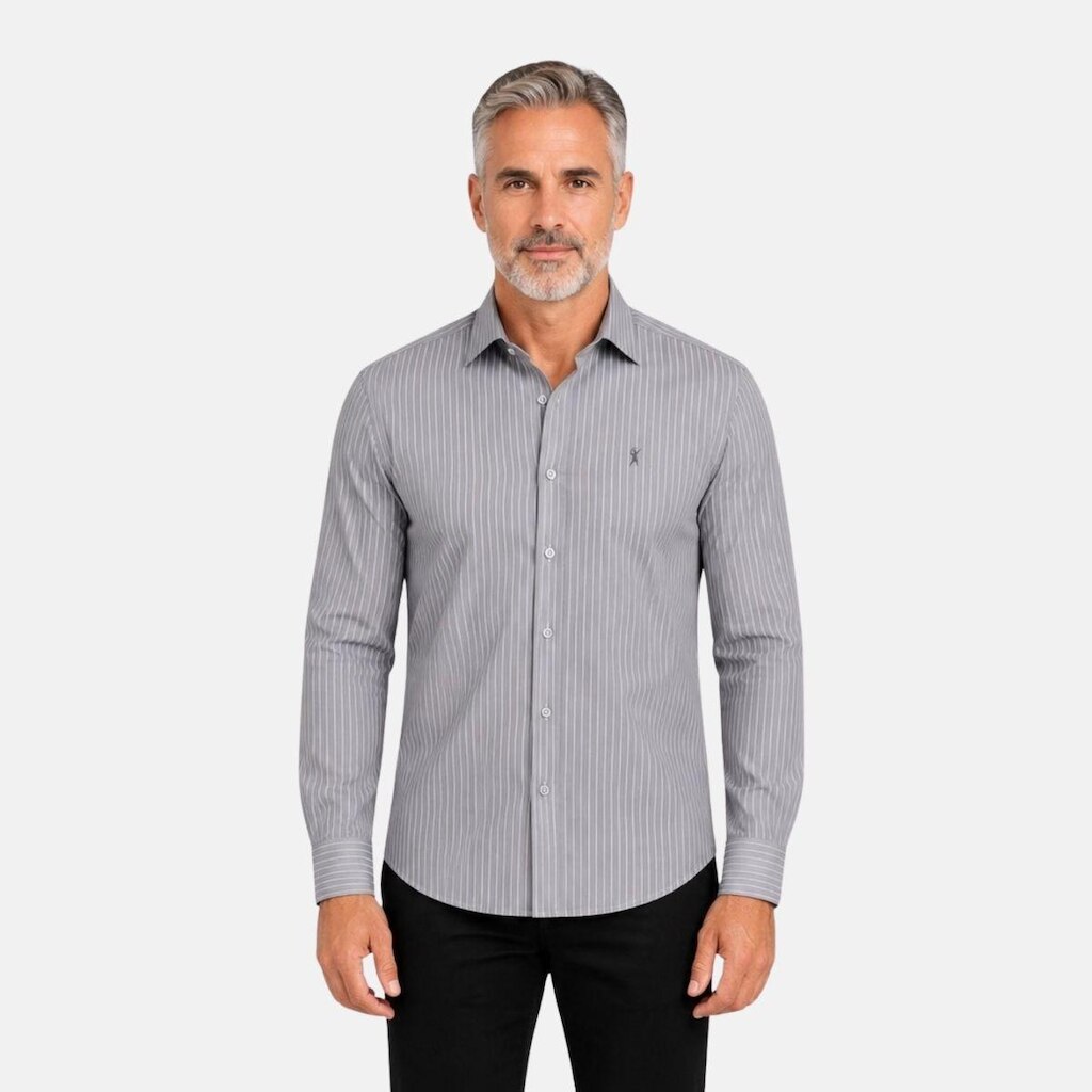 Camisa Masculina Algodão Egípcio Manga Longa Medson