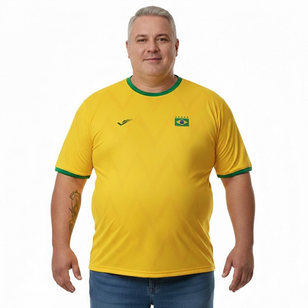 Camisa Masculina Brasil Elite Amarela Plus Size 135558
