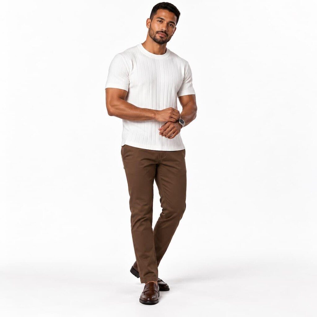 Camisa Masculina Canelada Elemento Zero Elegância Casual 02.127.0016