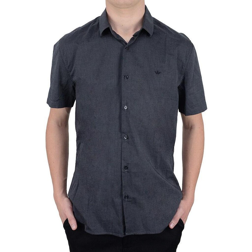 Camisa Masculina Docthos MC Slim Lisa Preta - 2498