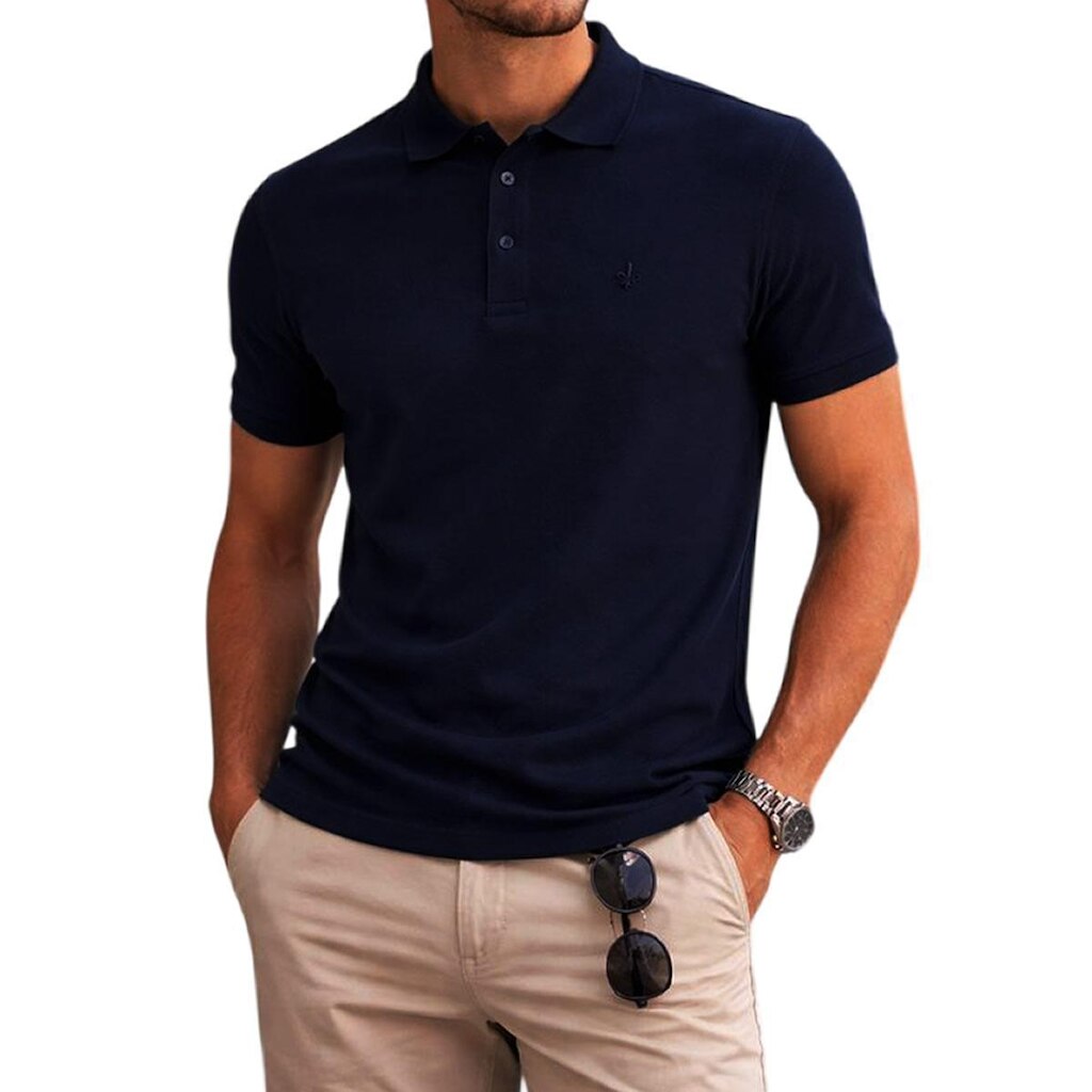 Camisa Masculina Dudalina Gola Polo Pima Marinho - 087523