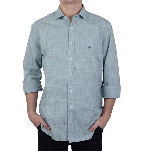 Camisa Masculina Dudalina ML Comfort Verde Claro - 53063359
