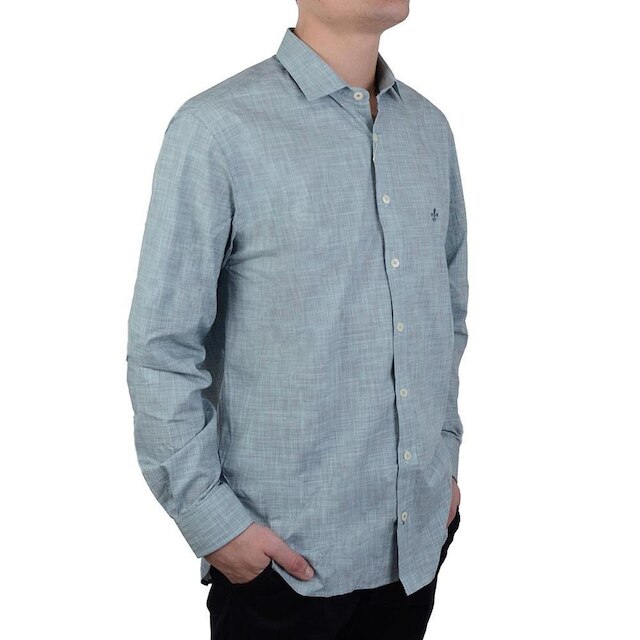 Camisa Masculina Dudalina ML Comfort Verde Claro - 53063359