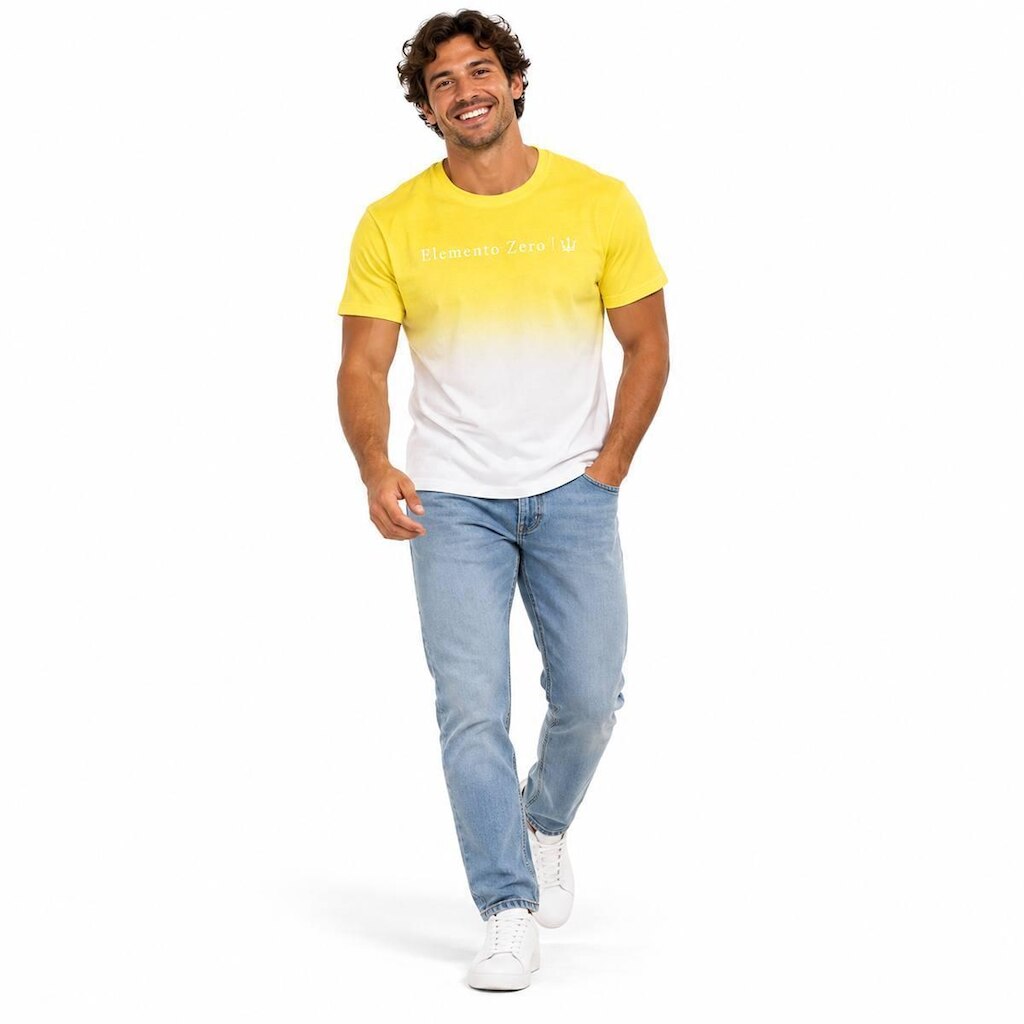 Camisa Masculina Elemento Zero Degradê 100% Algodão 02.23.0116 Amarelo