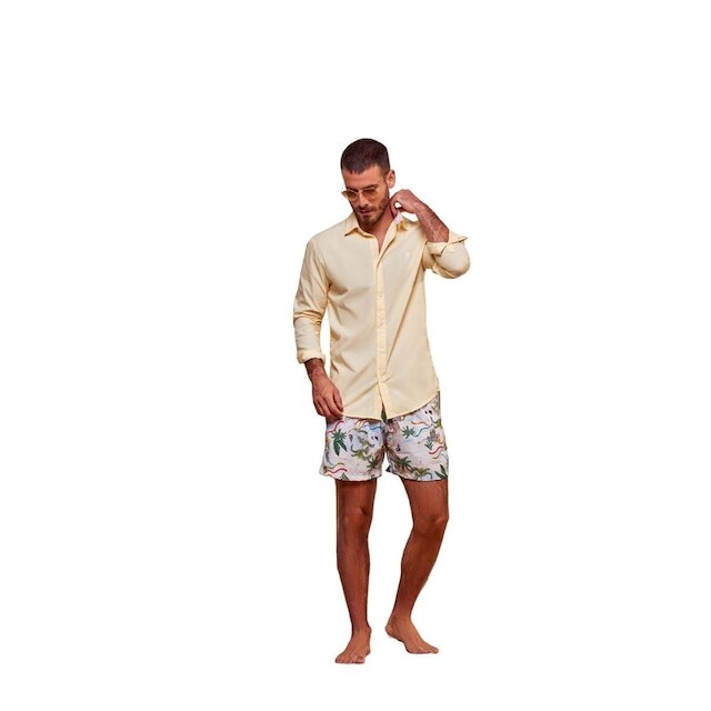Camisa Masculina Eleven Slim Amarelo G