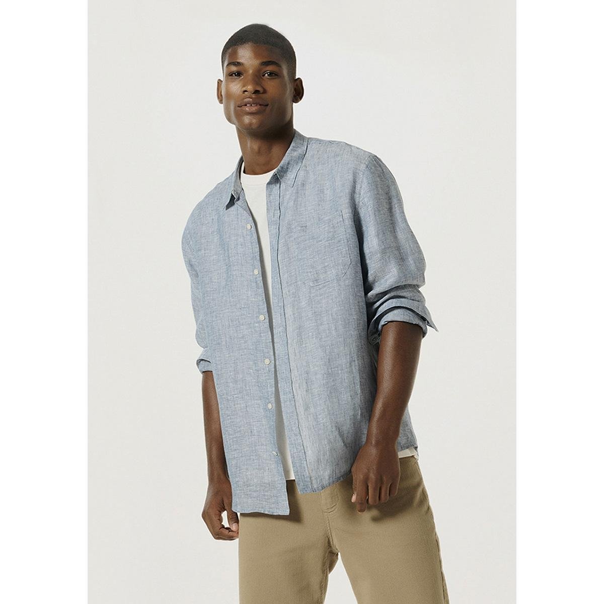 Camisa Masculina Em Tecido De Linho Com Bolsos - KTV71PSI6 - Azul Claro é ruim? Camisa Masculina Em Tecido De Linho Com Bolsos - KTV71PSI6 - Azul Claro é boa?