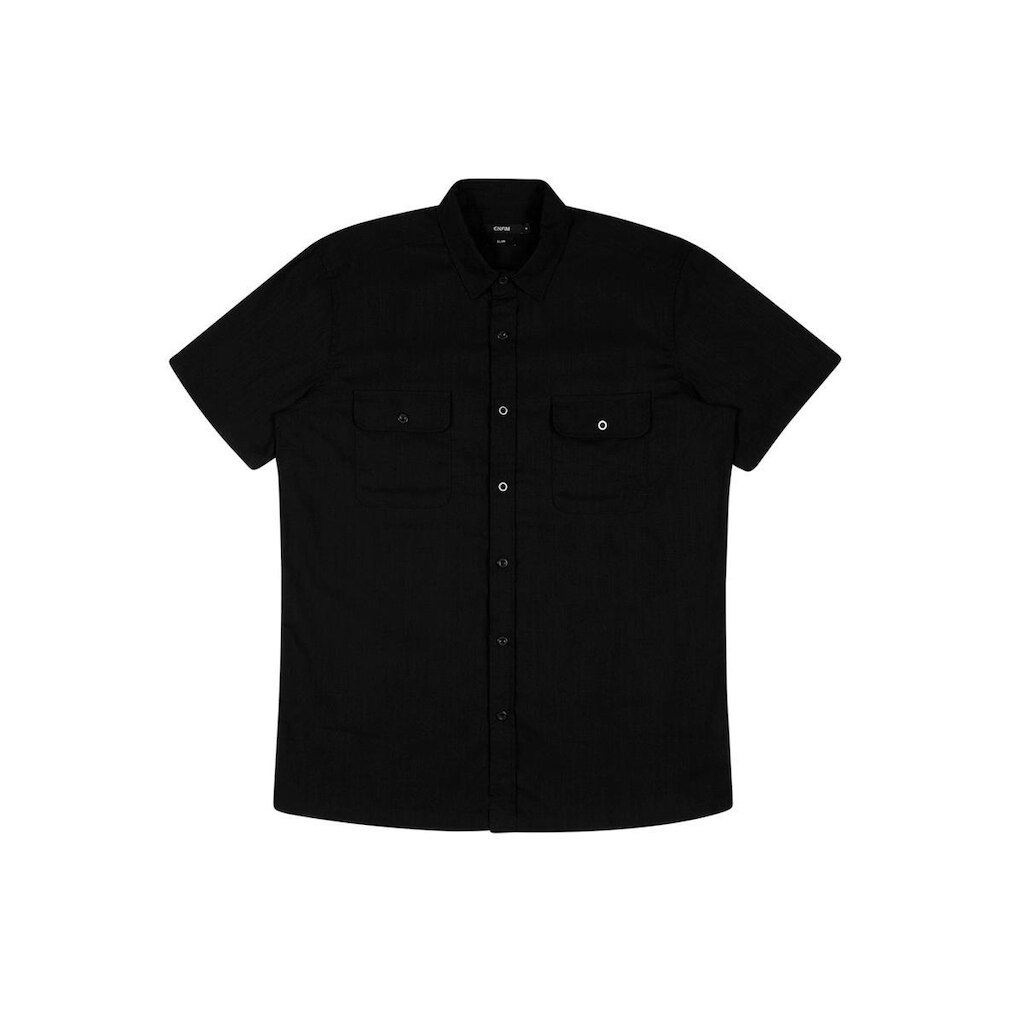 Camisa Masculina Enfim Bolsos Frontais Manga Curta  Marrom G