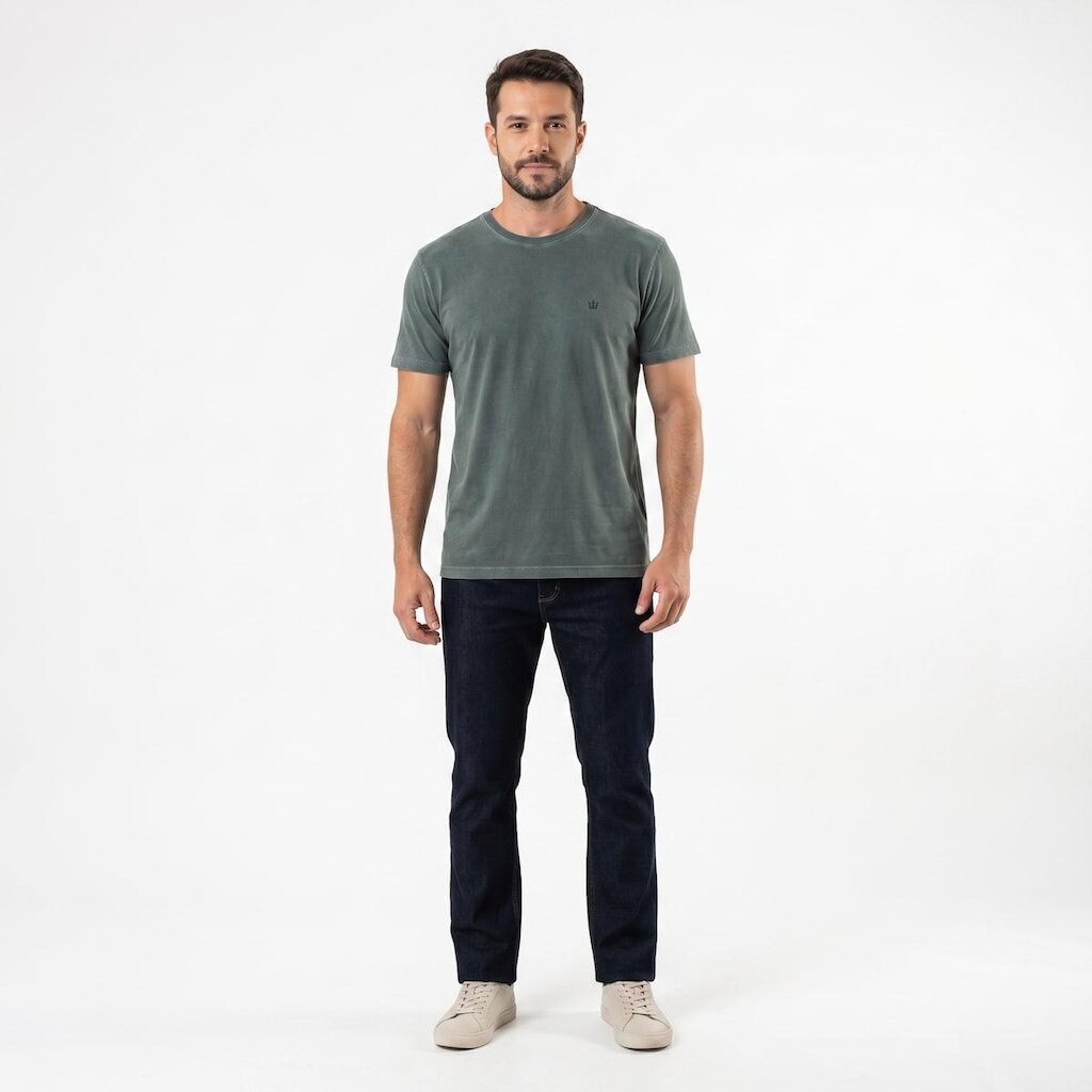 Camisa Masculina Estonada Premium 100% Algodão Básica 01.100.1020
