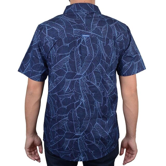 Camisa Masculina Freesuf MC Leaf Estampada Marinho - 110501