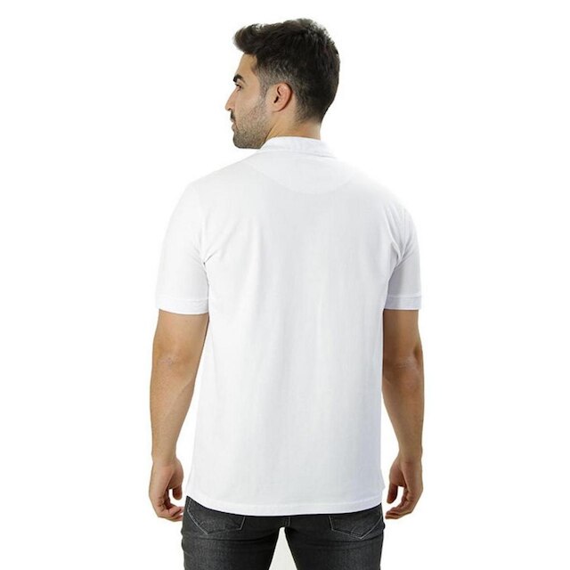 Camisa Masculina Gola Polo Ixória Branca Piquet Elastano Pima