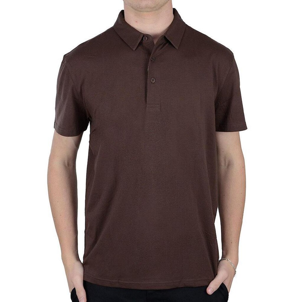 Camisa Masculina Gola Polo JAB Knit Flex Marrom - P002