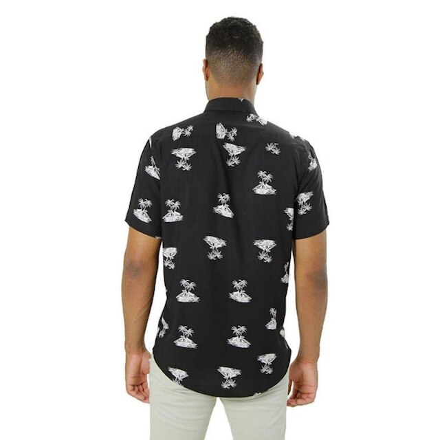 Camisa Masculina Ixória Manga C. Viscose Floral Coqueiros