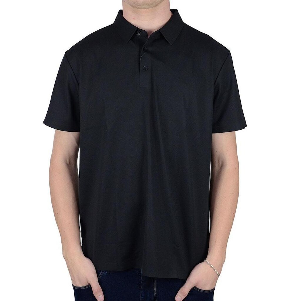 Camisa Masculina JAB Gola Polo Jacquard Quadrilê Preta - 18P
