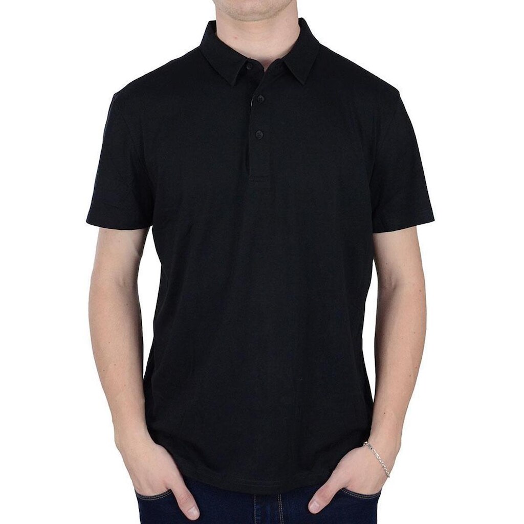 Camisa Masculina JAB Gola Polo Knit Flex Preta - 16P002