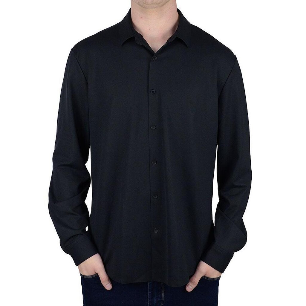 Camisa Masculina JAB ML Techno Flex Preta - 17CM001