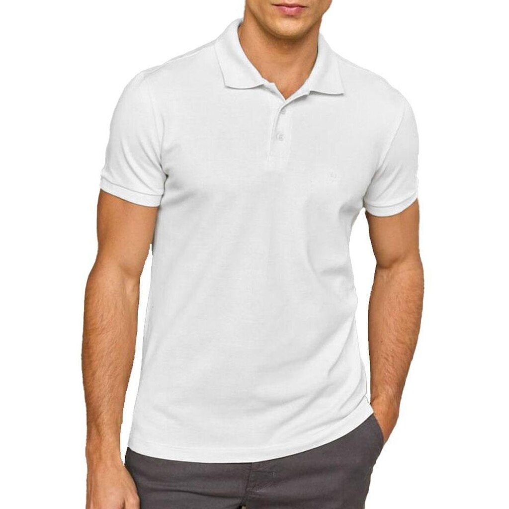 Camisa Masculina Lado Avesso Gola Polo Piquet Branca - LH422