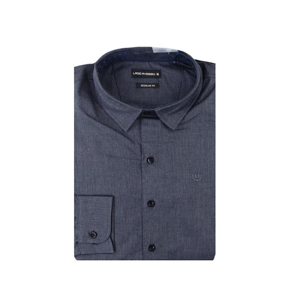 Camisa Masculina Lado Avesso ML Regular Fit Grafite - LH1354