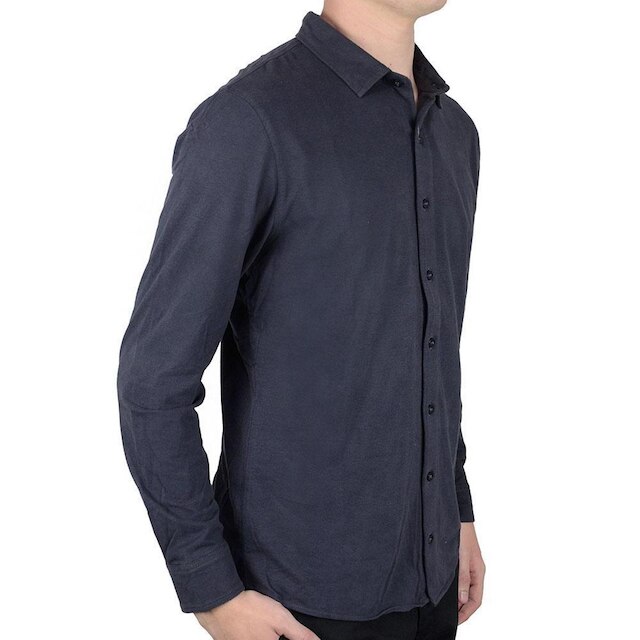 Camisa Masculina Lado Avesso Slim Fit Cinza - LH22