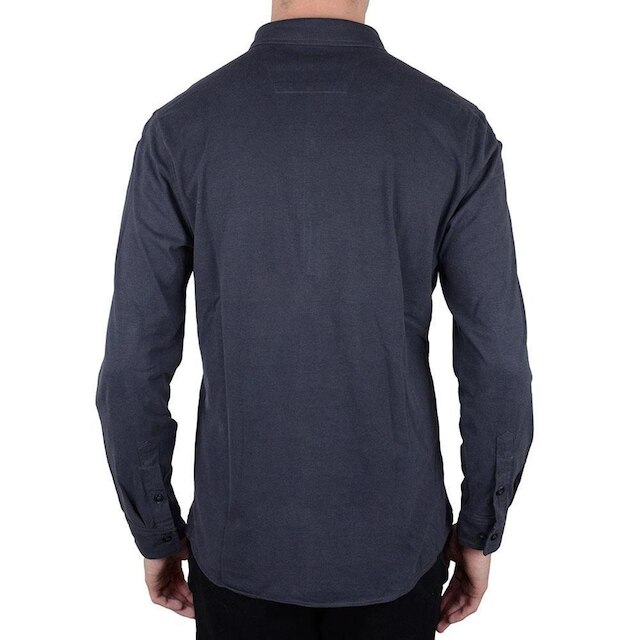 Camisa Masculina Lado Avesso Slim Fit Cinza - LH22