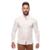 Camisa Masculina Linho Manga Longa Gola Padre Lisa Casual - Bege