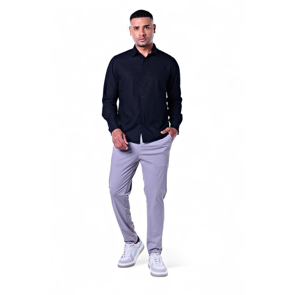 Camisa Masculina Linho Misto Manga Longa