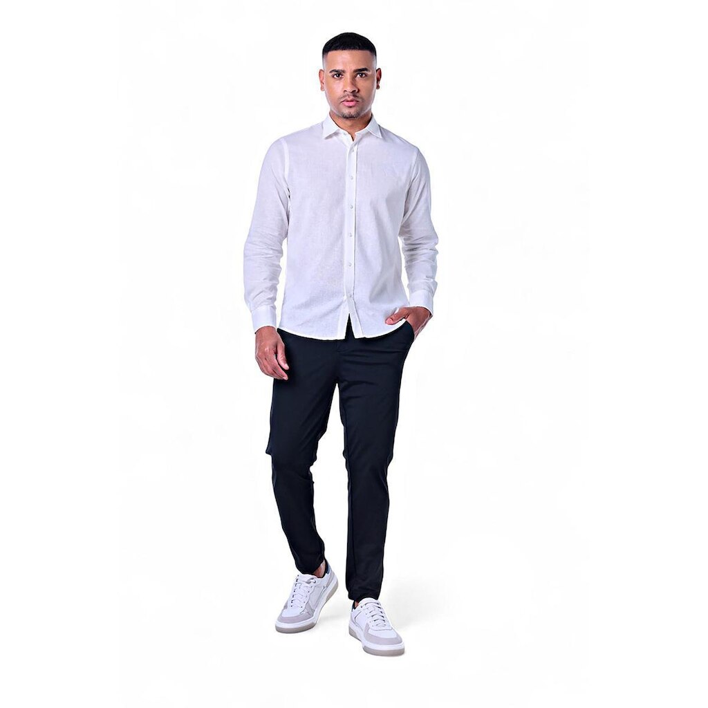 Camisa Masculina Linho Misto Manga Longa