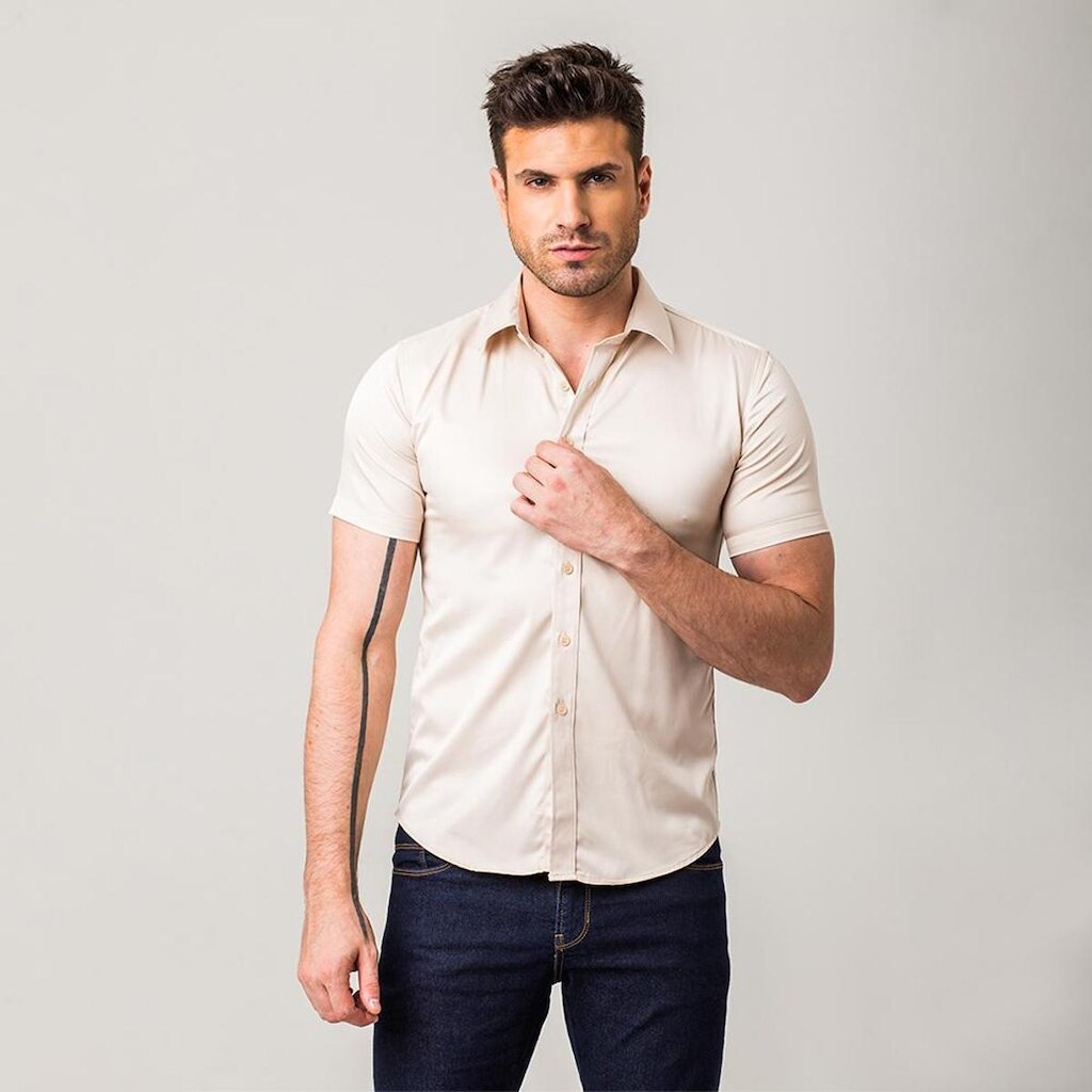 Camisa Masculina Manga Curta Botões Zune